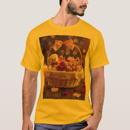 Cute Teddy Rose Basket Valentines Day Graphic T-Shirt