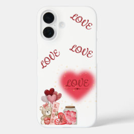 Cute Teddy & Sparkling Heart Valentine Phone Case