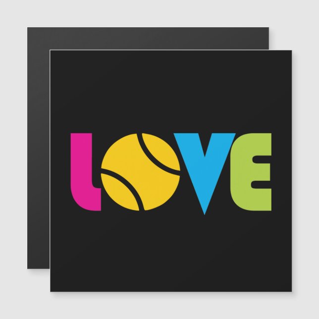 Cute Tennis LOVE - carte magnétique (Devant / Derrière)