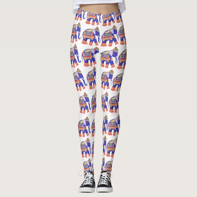 Cute Thai Elephant Leggings Motifs (Devant)