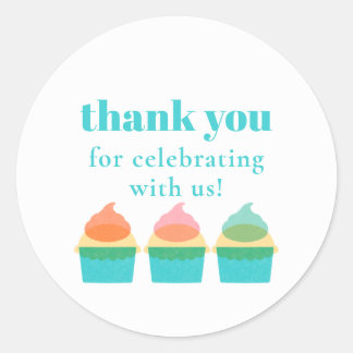 Cute Thank You Modern Whimsical Birthday  Runder Aufkleber