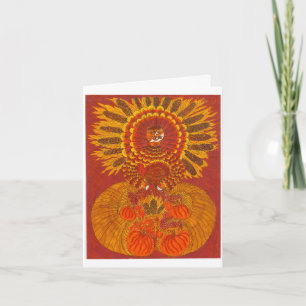 Cute Thanksgiving Cat Note Card Feiertagskarte