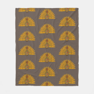 Cute Thanksgiving Friendsgiving Turkey Fleecedecke