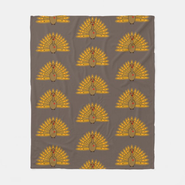 Cute Thanksgiving Friendsgiving Turkey Fleecedecke (Vorderseite)