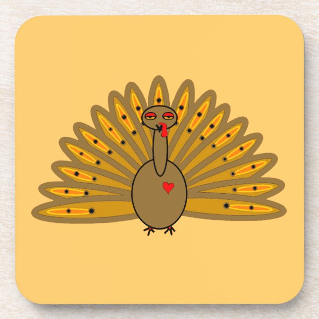 Cute Thanksgiving Friendsgiving Turkey Getränkeuntersetzer (Vorderseite)