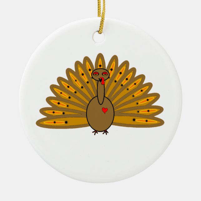 Cute Thanksgiving Friendsgiving Turkey Keramik Ornament (Vorne)