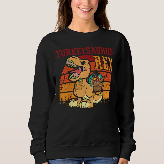 Cute Thanksgiving  Turkey Saurus Rex Dino Boy Todd Sweatshirt (Vorderseite)