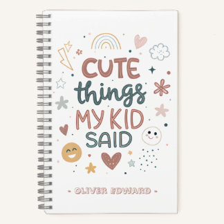 Cute Things My Kid Said Playful Typography Notizbuch