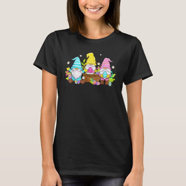 Cute Three Gnomes Easter Day Bunny Egg Spring Wome T-Shirt (Vorderseite)