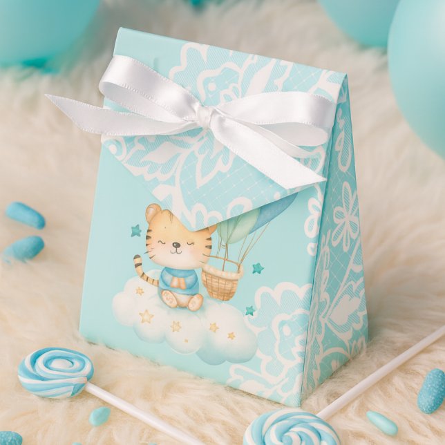 Cute Tiger Hot Air Balloon thank you Favor Box Geschenkschachtel (Von Creator hochgeladen)