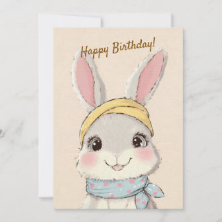 Cute Tiger with Bandana Kids Birthday Invitation
