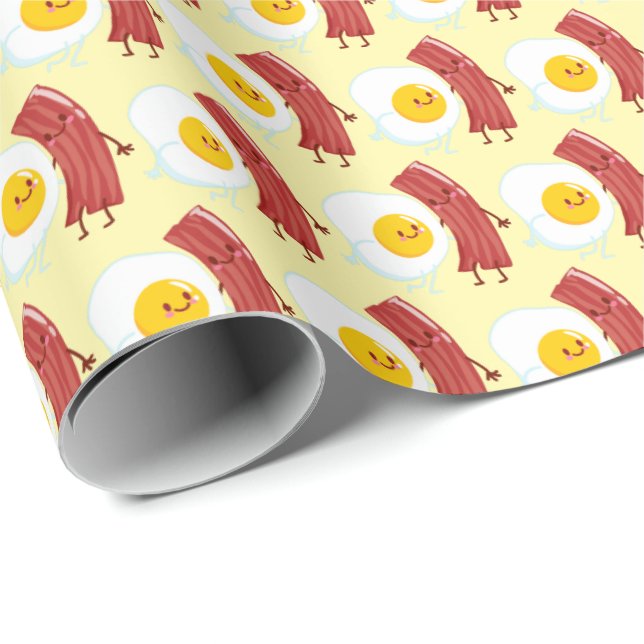 Cute tiled eggs bacon pattern geschenkpapier (Rolleneckpunkt)