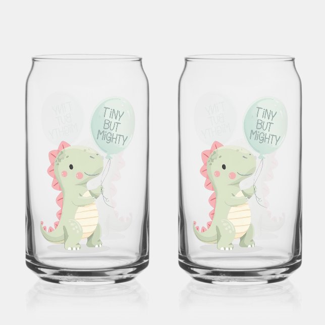 Cute "Tiny But Mighty" Dinosaur Dosenglas (Vorderseite)