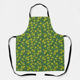 cute tiny yellow flower with green background schürze
