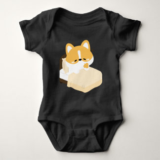 Cute Tired Corgi Baby Strampler