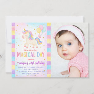 Cute Toddler Unicorn Invitation Anniversaire