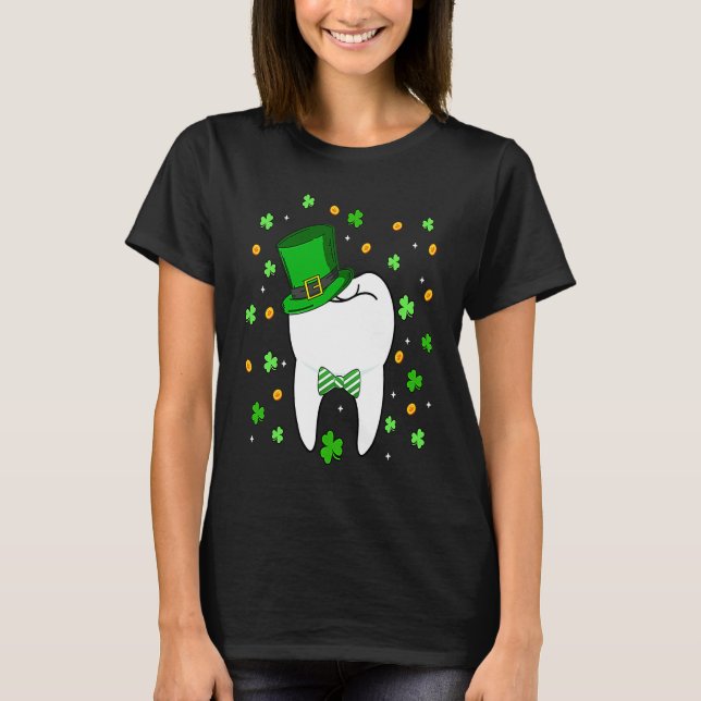 Cute Tooth Leprechaun Hat Dental Squad St Patrick' T-Shirt (Vorderseite)