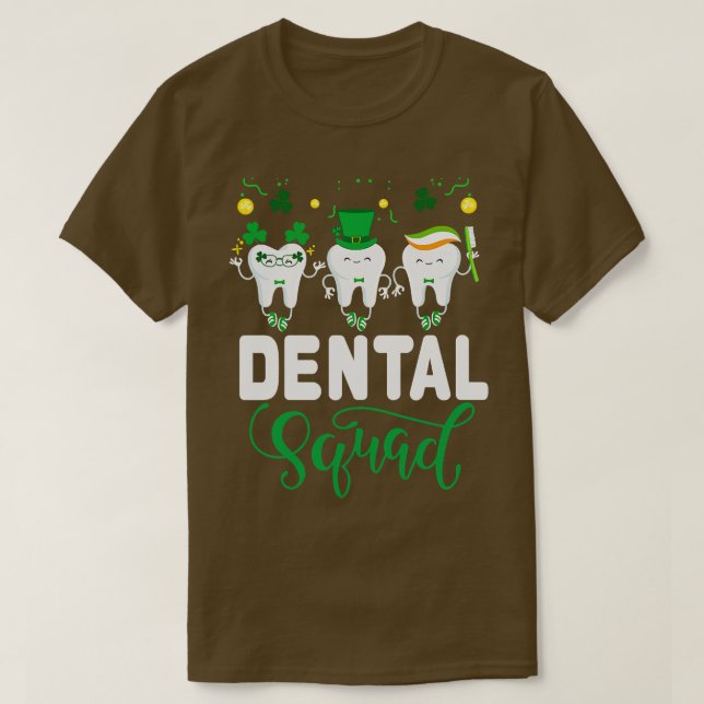 Cute Tooth Leprechaun Hat Dental Squad St Patricks T-Shirt (Design vorne)