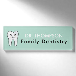 Cute Tooth Teal Mint Dentist Doctor Namenschild