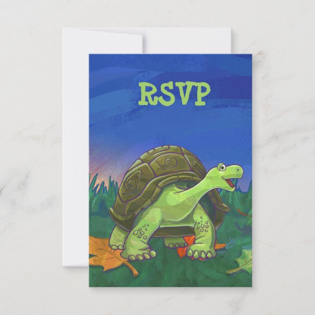 Cute Tortoise Party RSVP (Devant)