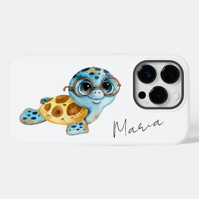 Cute tortue de mer Coque-Mate coque iphone (Verso (horizontal))