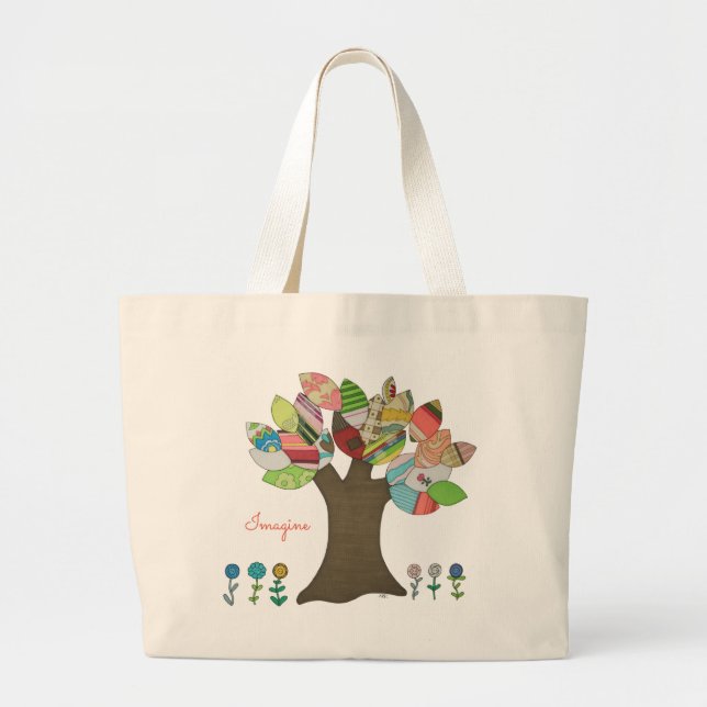 Cute Tote Bag - Imagine - Button Tree Jumbo Stoffbeutel (Vorne)