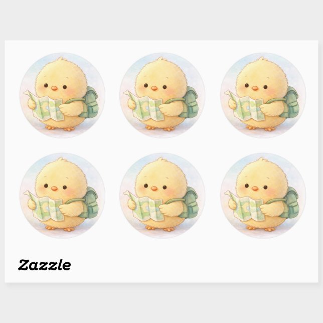 Cute Travel Alma Chick Sticker (Blatt)