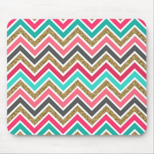 Cute trendige Chevron-Kunststoff-Glitter-Zickzack- Mousepad
