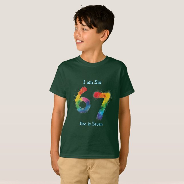 Cute Trending 67 rainbow black personalize T-Shirt (Vorne ganz)