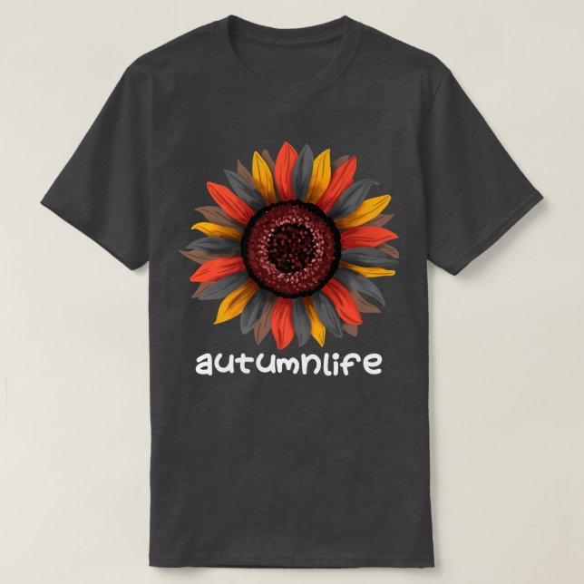 Cute Trendy Beautiful Autumn Fall Season Sunflower T-Shirt (Design vorne)