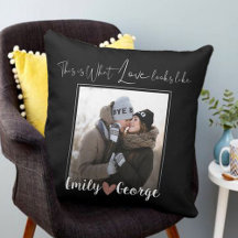 Cute Trendy Photo Black and White Love Quote Name