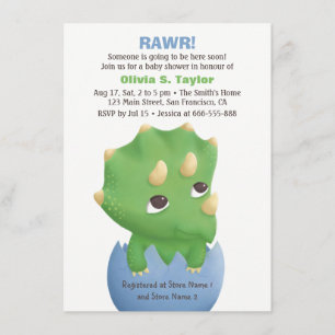 Cute Triceratops Dinosaur Invitations De Douche Po