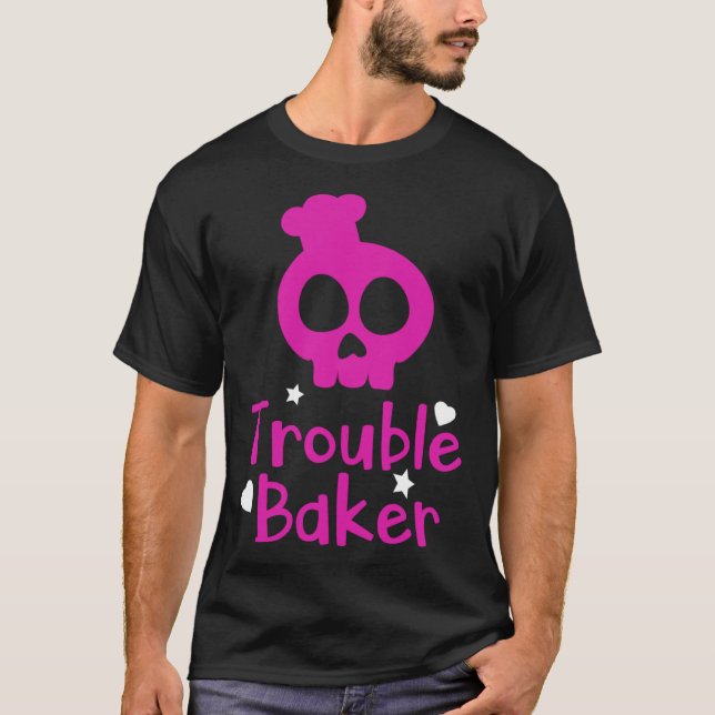 Cute Trouble Baker Girls Women Chef Cooking Bakery T-Shirt (Vorderseite)