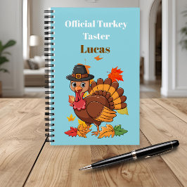 Cute Turkey Pilgrim Notebook for Kids, Personalize Notizbuch