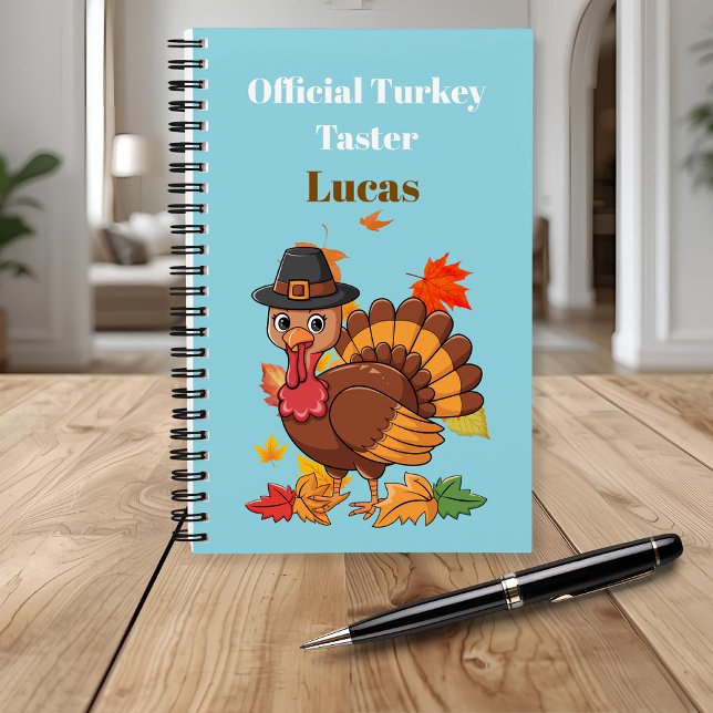 Cute Turkey Pilgrim Notebook for Kids, Personalize Notizbuch (Von Creator hochgeladen)