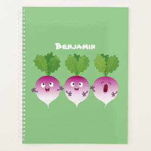 Cute turnip légumes trio chanter dessin animé