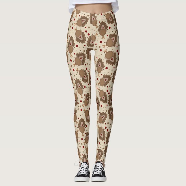Cute Turquie Thanksgiving Leggings (Devant)