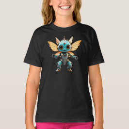 Cute Turquoise Dancing Robot Pixie T-Shirt