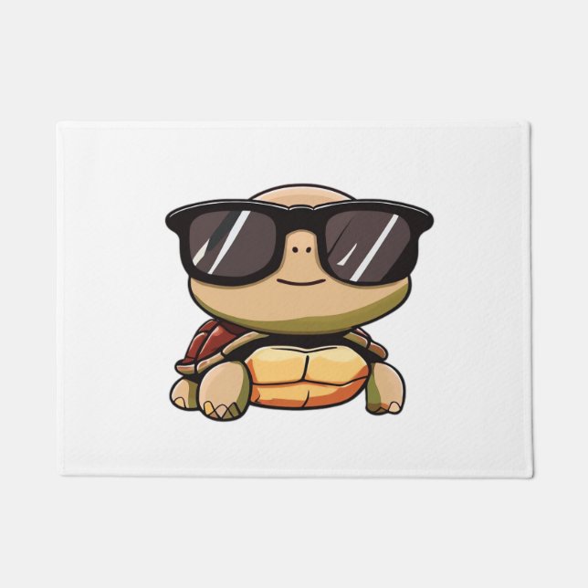 Cute Turtle Halloween 2023 sunglasses Costume Over Fußmatte (Vorderseite)