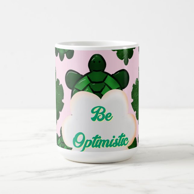 Cute Turtle Leaves Seamless Pattern, Tropical  Kaffeetasse (Mittel)