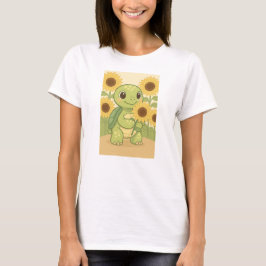 Cute Turtle With Sunflowers T-Shirt