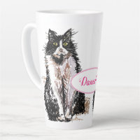 Cute Tuxedo Chat noir blanc dessin art Chats Mug
