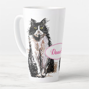 Cute Tuxedo Chat noir blanc dessin art Chats Mug