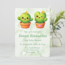 Cute Twin Cactus Baby Shower