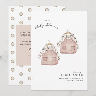 Cute Twins Girls Baby shower Invitation