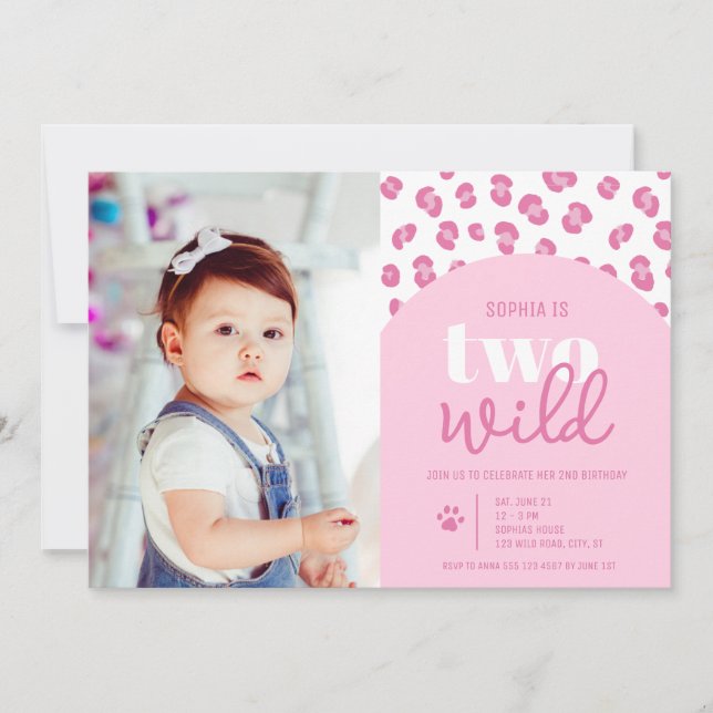 Cute Two Wild Girl 2e Invitation d'anniversaire (Devant)