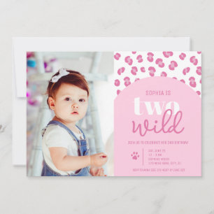 Cute Two Wild Girl 2e Invitation d'anniversaire