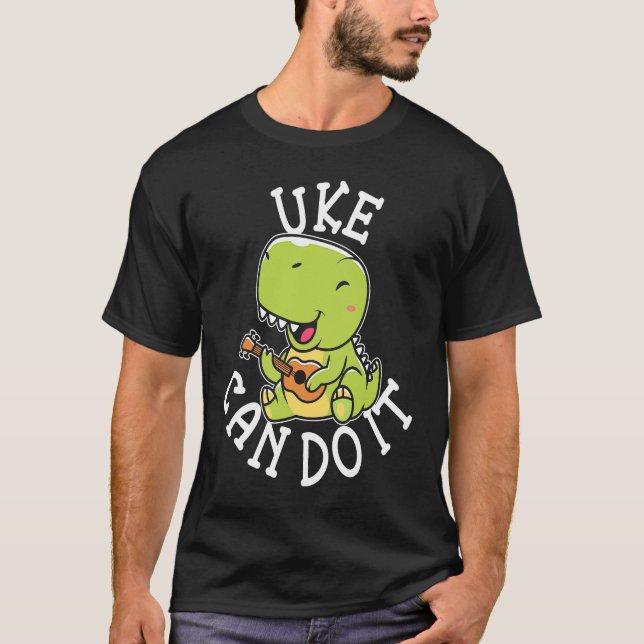 Cute Uke Can Do It Ukulele Player T-Shirt (Vorderseite)