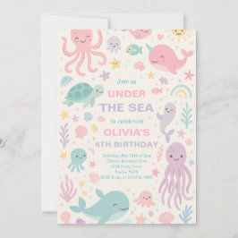 Cute Under the Sea Anniversaire Fête Invitation