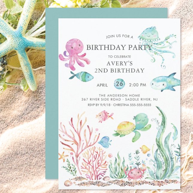 Cute Under the Sea Anniversaire Invitation (Créateur téléchargé)